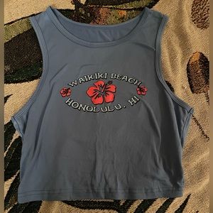 Cropped Blue Tank Top